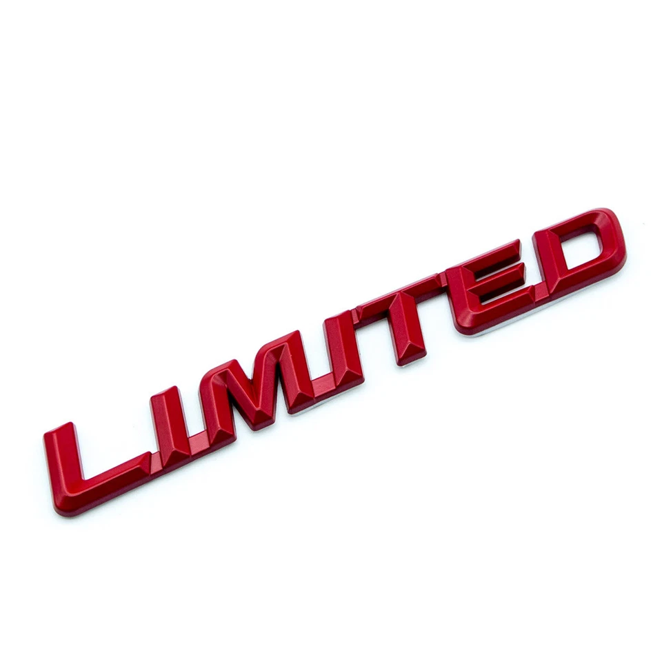 Gloosy Red Metal Car Body Limited Badge Side Fender Sport Logo Rear Trunk Decal - Image 1 of 4
