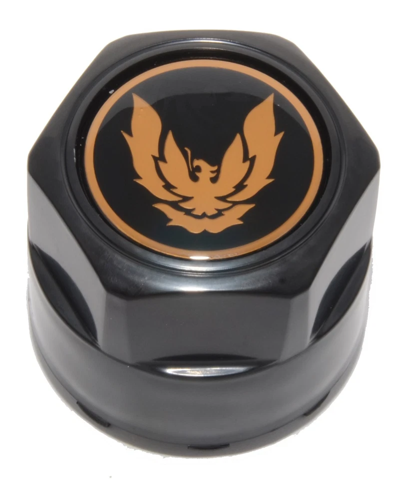 Tapacubos central de rueda PONTIAC FIREBIRD TRANS-AM negro con pájaro bronce dorado Foto 1 de 1