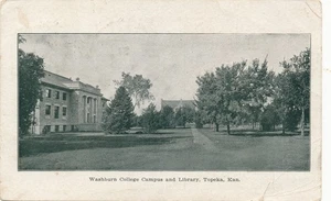 Washburn College Campus and Library-Topeka, KS antiguo publicado en 1909 - Imagen 1 de 2