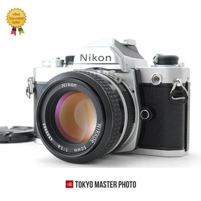 Nikon FM 35mm Flim Camera Silver Obiettivo Ai 50mm f/1.4 【Ecc+5】 Dal... - Immagine 1 di 4