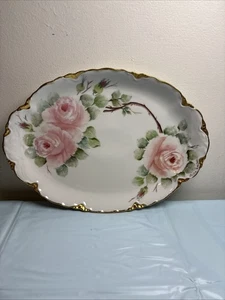 Piatto barca vintage Hutschenreuther Shelb 12,5”x9” porcellana dipinta a mano - Foto 1 di 5