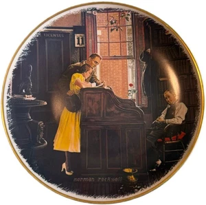 Norman Rockwells "The Marriage License" Kennzeichen Gorham 10,5 Zoll Nr: 1446 - Bild 1 von 7
