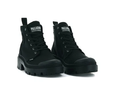 Palladium Pallabase Twill ZIP Lace Hi canvas Women shoes/Boot Black Size 10 NEW - image 1 of 4