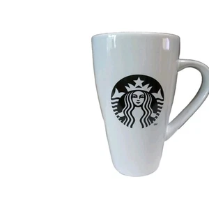 Starbucks White with a Black Mermaid Logo Tall Coffee Tea Mug 18oz 2014 - Picture 1 of 6