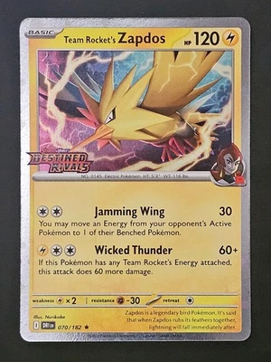 Team Rocket's Zapdos Pokemon Destined Rivals Stamped Asia Exclusive Promo - Image 1 of 2