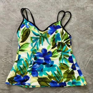 Miraclesuit Size 16 Tankini Swim Top Tropical Print - Picture 1 of 6