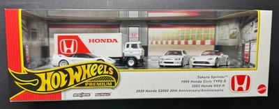 Hot Wheels Premium 2025 Honda Set Sprinter Civic Tipo R NSX-R S2000 Diorama Foto 1 de 3