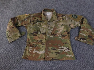 US Army ACU OCP Jacket Womens Small Short Camouflage Insect Shield Coat NSN - Image 1 of 4