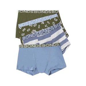 4 x Bonds Boys Trunks Black / Blue / White Multi Coloured Underwear - Picture 1 of 4