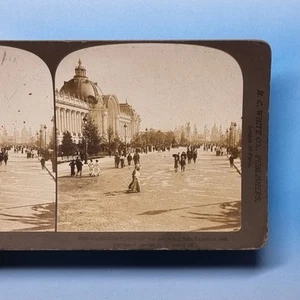 Paris Stereoview 3D C1900 Real Photo France Ave St Nicholas Exhibtion Fashion - Picture 1 of 3