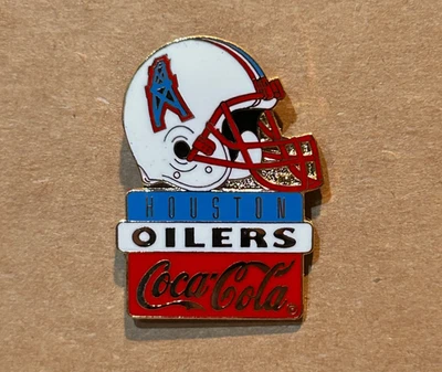 Vintage 1993 Coca Cola NFL Helmet Logo Pin ~ Houston Oilers - Image 1 of 2