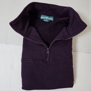 Vintage Big Dogs 1/4 Zip Purple Fleece Logo Pullover Sweatshirt Mens Size Large - Picture 1 of 9