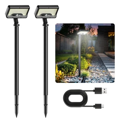 Solar Motion Lights Outdoor Waterproof 92 LEDs Bright Pathway Lights with Adj... - Image 1 of 4