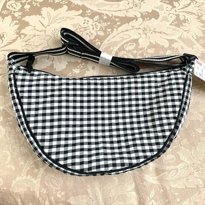 NWT Uniqlo Round Mini Shoulder Bag in Gingham Black/White - Image 1 of 4