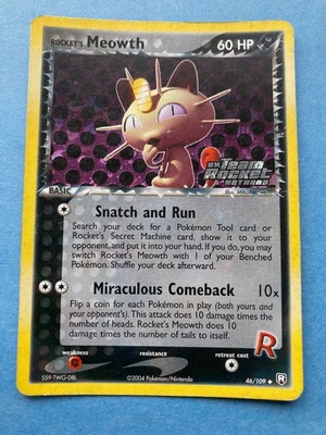 Pokemon Reverse/Stamped Holo Rocket’s Meowth- EX Team Rocket Returns- 46/109 - Image 1 of 4