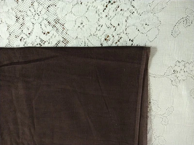Dark Brown Fine Wale Cotton Corduroy Fabric 17" x 44" - Image 1 of 4