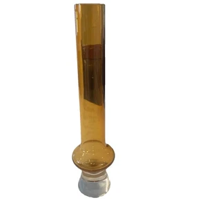 Marquis Waterford Crystal Tube Samba Bud Vase 12'' Amber Gold Glass - Picture 1 of 9