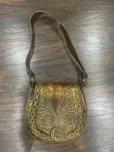 Bolso de Hombro Western Saddle Cuero Tooled Hippie Hobo Estilo Rústico De Colección - Imagen 1 de 23