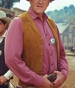 Gunsmoke Marshall Matt Dillon Wildleder Braun Weste - Bild 1 von 5