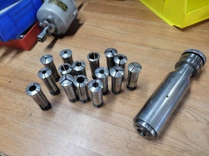 WELDON AIR FLO FIXTURE 4C COLLET SPINDLE + COLLETS - Picture 1 of 8