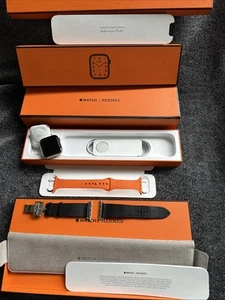 Apple Watch Hermès S.8 45mm-Hermès Lederband Faltschließe-Hermés Sportbd.Orange - Zdjęcie 1 z 21