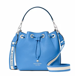 New Kate Spade Emma Small Bucket Bag Pebble Leather Tide Pool - Picture 1 of 5
