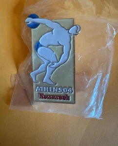 ATHENS OLYMPICS PIN NEWSWEEK MEDIA STAFF YELLOW LARGE LTD ED 500 LARGE 1-5/8" - Picture 1 of 1