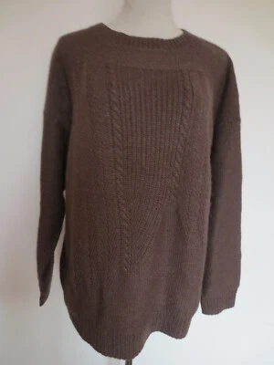 aufwendige Handarbeit Pullover handgestrickt ca 44 braun Mustermix (mit) Wolle/A - Bild 1 von 4