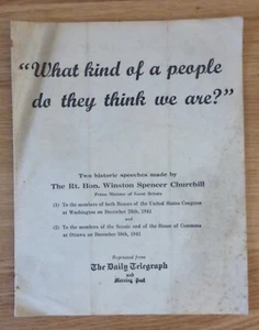 WW2, Winston Churchill Speeches to U.S. Congress Dec 1941 & Ottawa Dec. 1941, - Picture 1 of 10