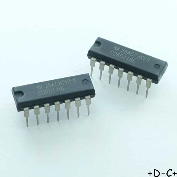 CD4011BE CMOS Quad 2-Input NAND Gate DIP-14 Texas RoHS (lot de 2) - Photo 1/1