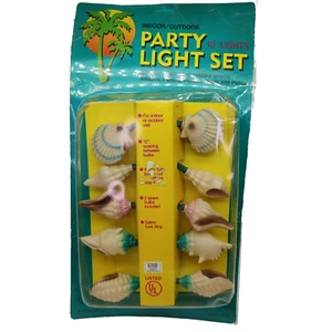 De colección Seashell Molde Soplado Cadena Luces Cubiertas RV Cámper Patio Tiki Luces Sin Probar - Imagen 1 de 6