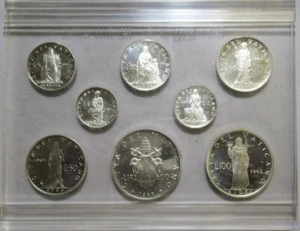 VATICANO PAOLO VI SERIE DEL 1965 ANNO III PROVA TUTTA IN ARGENTO 100 PZ CONIATI - Picture 1 of 2