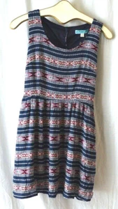 Francesca’s Navy South West Print Lower Back Cut Out Pocket Dress Size S NWT - Picture 1 of 3