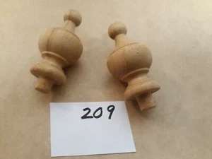 Lot of 2 NOS Wooden Finials #209 - Picture 1 of 3