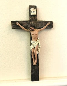 INRI 10 Inch Crucifix Jesus Christ Wall Cross Home Decor - Picture 1 of 4