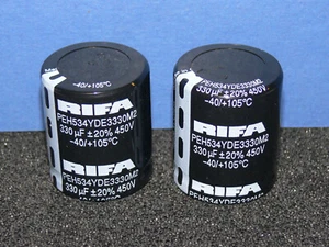 330uF 450V RIFA PEH534YDE333 Condensatore Elko 105° Scatto Sacco Con 2 Pezzo - Foto 1 di 2