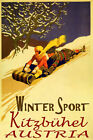 366849 Kitzbühel Österreich Wintersport Schneeschlittenfahren Kunstdruck Poster