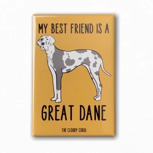 Great Dane Dog Magnet Best Friend Cartoon Pet Art Gifts and Home Decor - Picture 1 of 12