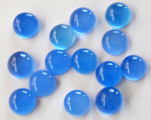 Natural Blue Chalcedony Round Cabochon 3mm To 20mm Loose Gemstone