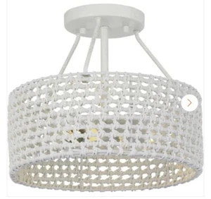 Progress Lighting Sugar Reef 12 in. 2-Light Cottage White Semi-Flush Mount New - Picture 1 of 3