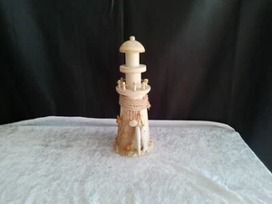 Deko-Leuchtturm/Holz/natur/neu/Netz/Muscheln - Bild 1 von 4
