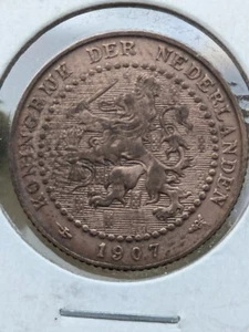 1907 *PAÍSES BAJOS 1 CENTAVO AU limpio (cobre Wilhelmina) - Imagen 1 de 2