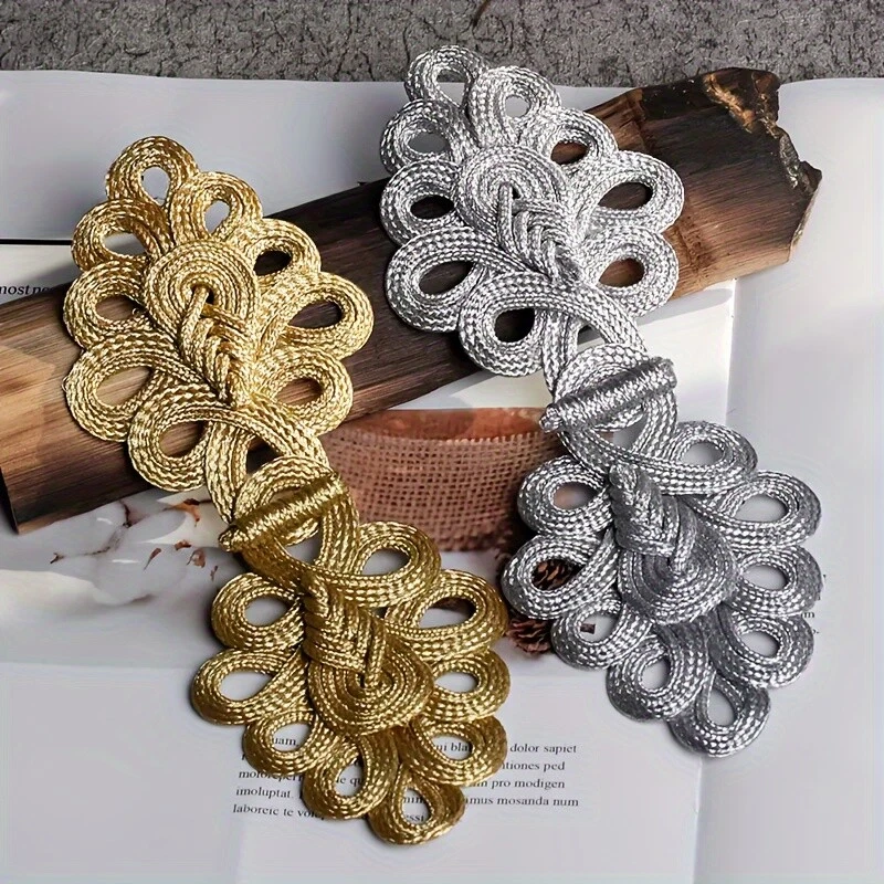 2-Pack Retro Knot Frog Buttons Solid Embroidered Frog Fastener Extra Large Decor - Image 1 of 4