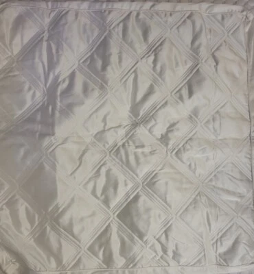 Hotel Collection Radiant Quilted EURO Sham 26 x 26 Embroidered White Geometric - Image 1 of 4