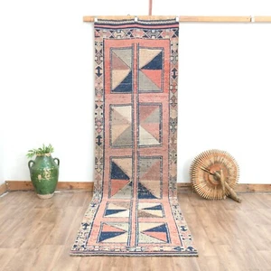 3x12 Pink Vintage Runner, Turkish Runner, Handmade Wool Rug, Oushak Runner - Picture 1 of 11