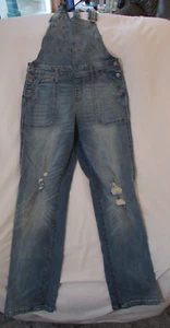Ladies "Arizona" Size M (W32xL30) Faded Blue, Distressed, Bib Overalls - Picture 1 of 16