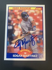 EDGAR MARTÍNEZ SIGNED 1989 SCORE AUTOGRAPHED ROOKIE BASEBALL CARD 637 SEATTLE