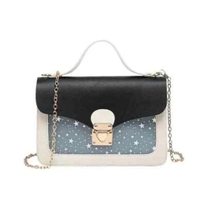 New Fashion Summer Bag Lid Lock Snap Phone Small Square Bag Korean Sequin Star - Picture 1 of 11