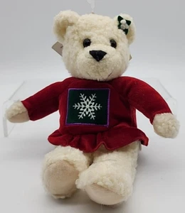 Sello de Navidad Beso Oso Beso Niña Peluche 10" Animal de Peluche Nariz Magnética - Imagen 1 de 6