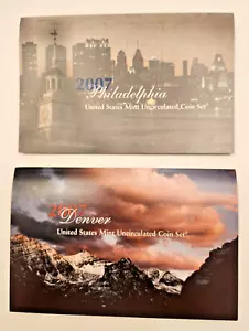 2007 UNITED STATES MINT UNCIRCULATED COIN SET-Philadelphia and Denver. In box. - Picture 1 of 19